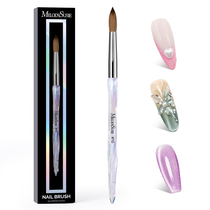 Kolinsky acrylpenseel size 10 met doorzichtig acrylsteel