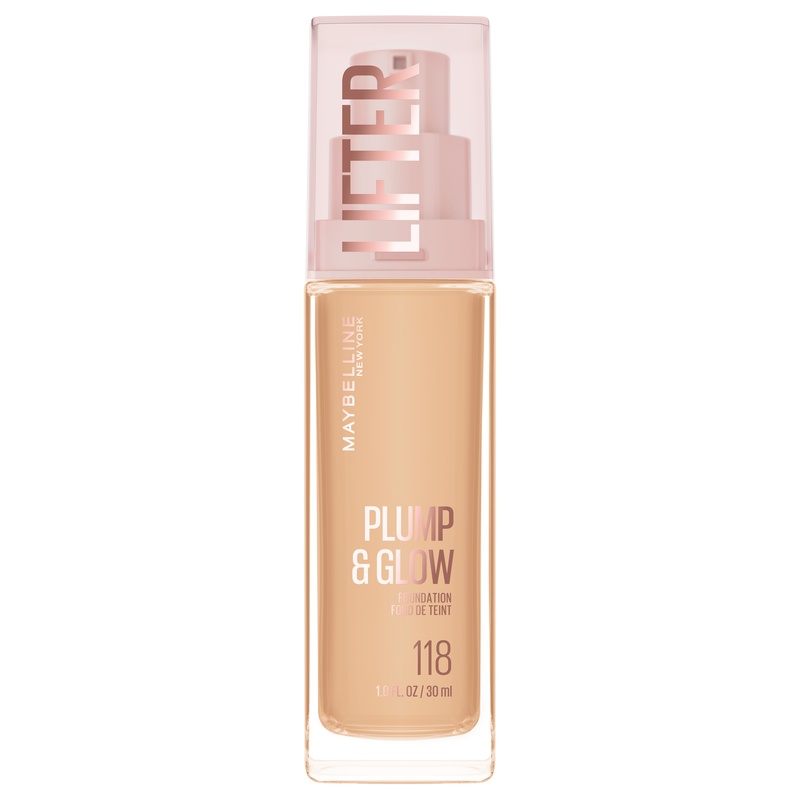 Maybelline Lifter Plump & Glow Foundation 118, hydraterende foundation met stralende finish