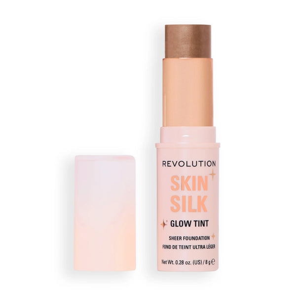 Revolution Skin Silk Glow Tint Sheer Foundation Stick Dark Neutral Warm, crèmige foundation stick