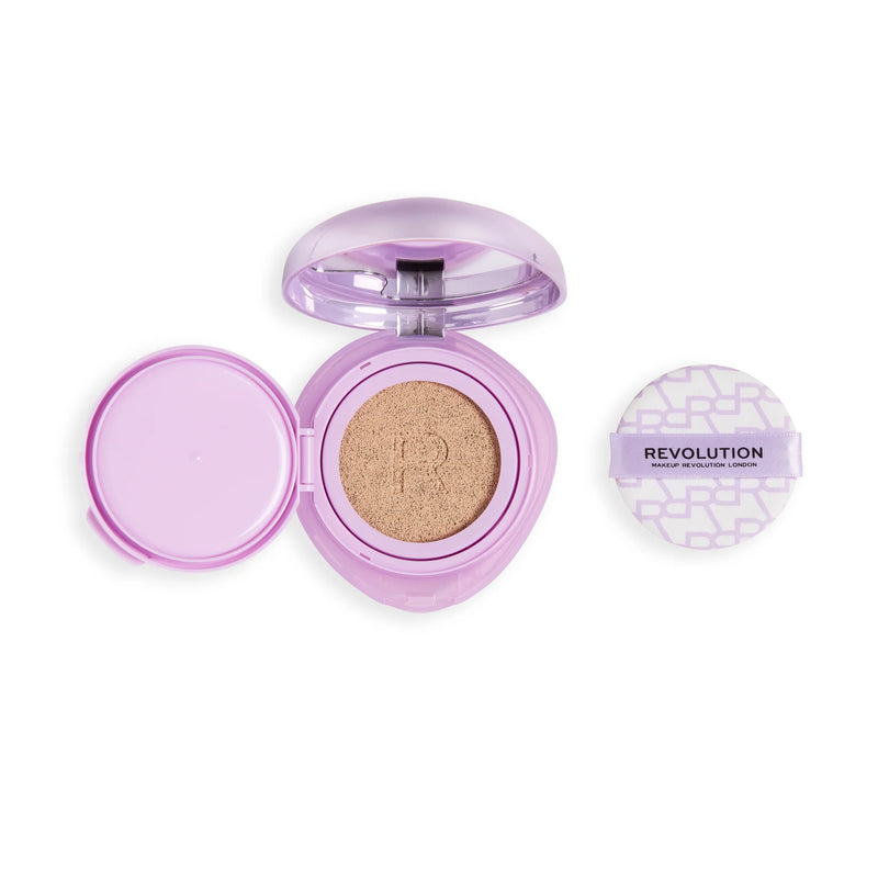 Revolution Superdewy Cushion Foundation Fair Neutral, foundation met dewy finish