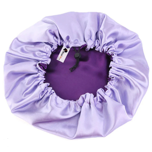 Purple Satin Hair Bonnet Reversable