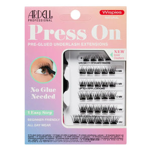 Press On Pre-glued Underlash Extensions Wispies Natural Starterskit