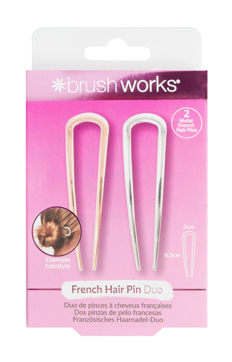 Brushworks French Hair Pin Duo Gold & Silver