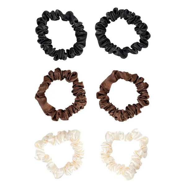 Brushworks Skinny Satin Scrunchies