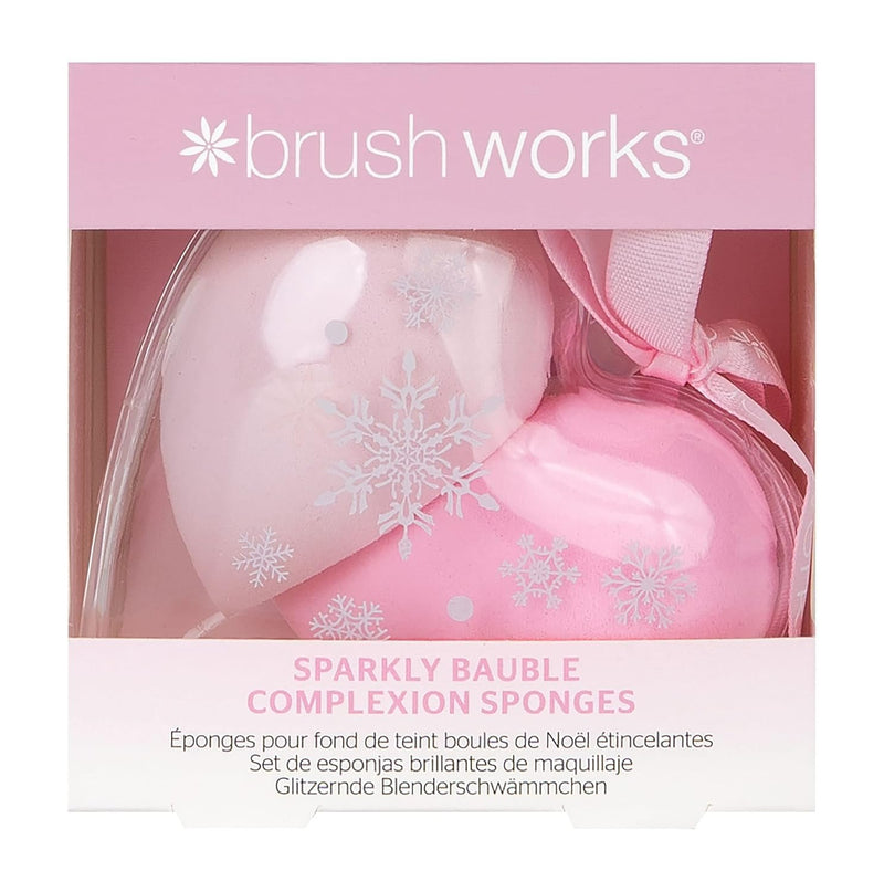 Brushworks Sparkly Bauble Complexion Sponges, set van 2 make-upsponzen voor foundation, concealer en poeder.