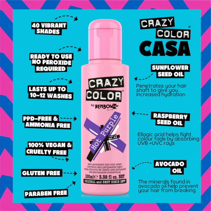 Crazy Color 62 Hot Purple