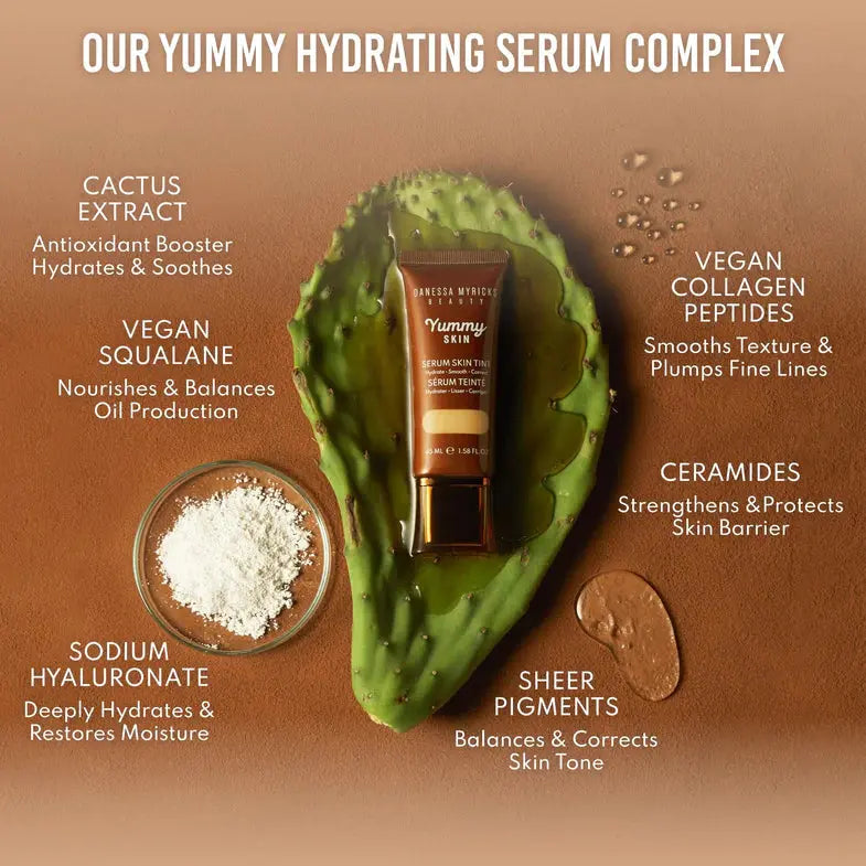 Danessa Myricks Beauty Yummy Skin Serum Skin Tint 1, lichte foundation met serum, foto 5 van 6