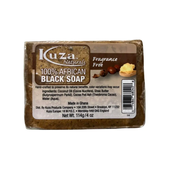 Kuza 100% African Black Soap Fragrance Free