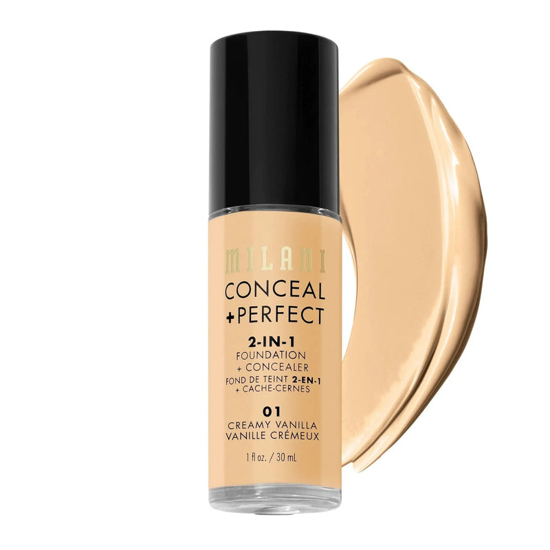 Milani 2-in-1 Foundation and Concealer 01 Creamy Vanilla, foundation en concealer in één