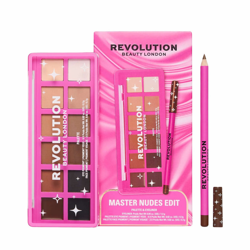 Revolution Master Nudes Edit, makeup set met oogschaduwpalette en kohl eyeliner