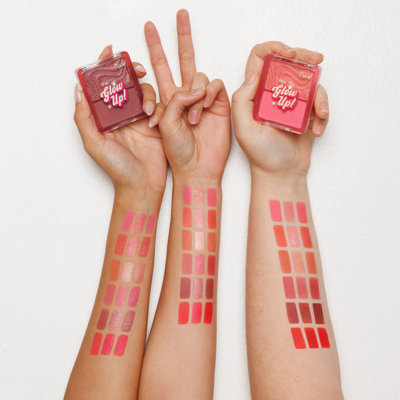 Rude Cosmetics The Glow Up! Matte & Shimmer Blush Duo Warm Ginger, duo blush, foto 2 van 9
