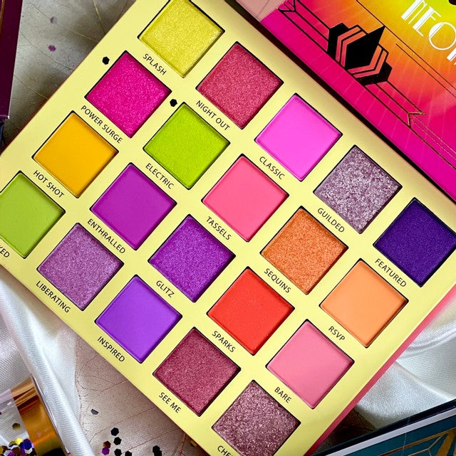 Rude Cosmetics The Roaring 20's Eyeshadow Palette Neon, oogschaduwpalette met levendige neon-tinten, foto 3 van 4