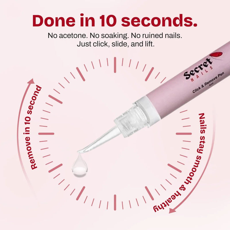 Secret Nails Click & Remove Pen Nail Glue Remover Oil Based, nagellijm remover pen, foto 7 van 9