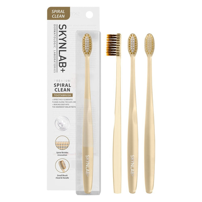 Skynlab Premium Spiral Clean Toothbrush Gold