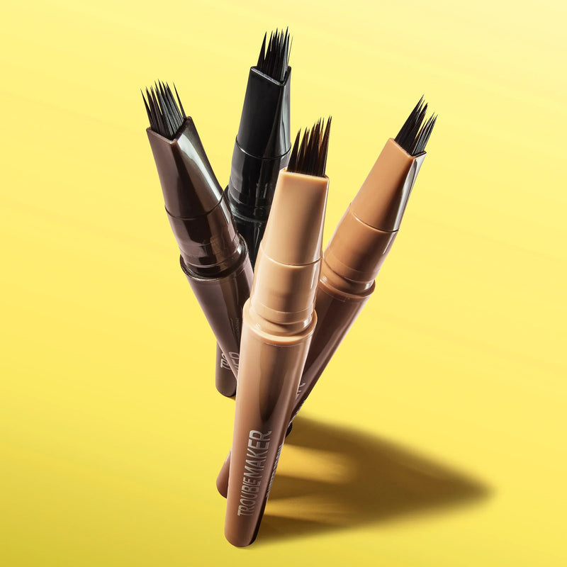 Trouble Maker Fluffer Brow Brush Natural Brow Pen Soft Black voor volle wenkbrauwen, foto 3 van 3