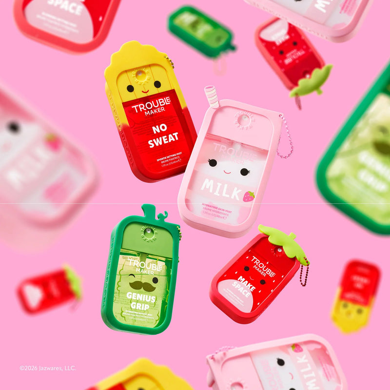 Trouble Maker X Squishmallows Scarlet The Strawberry Make Space Setting Mist With Snug
