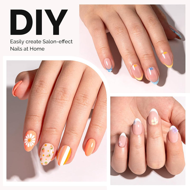 MelodySusie Full Cover Soft Gel Nail Tips Short Almond, set van 300 heldere nageltips in korte amandelvorm.