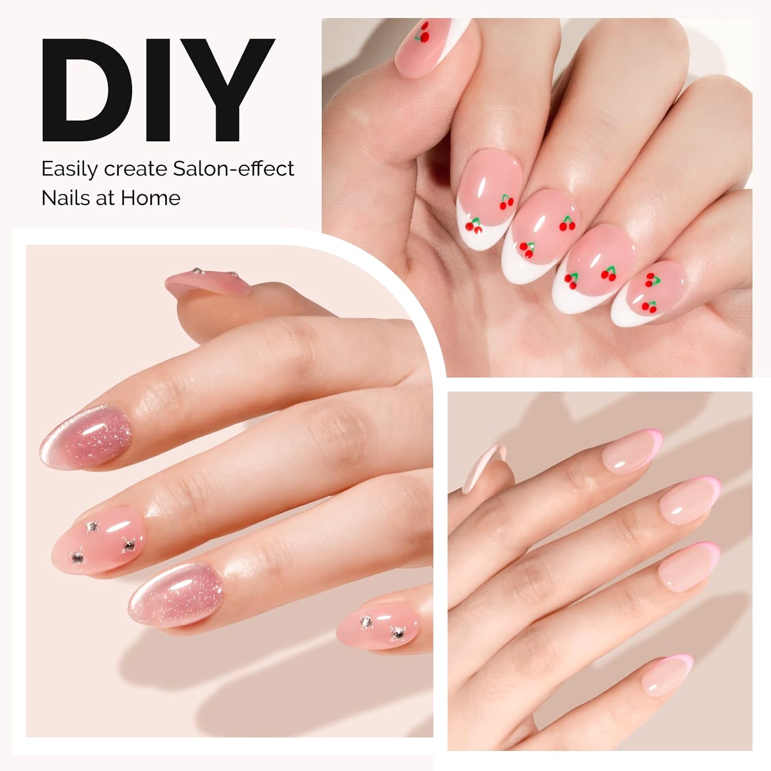 MelodySusie half cover nail tips short almond | Boozyshop
