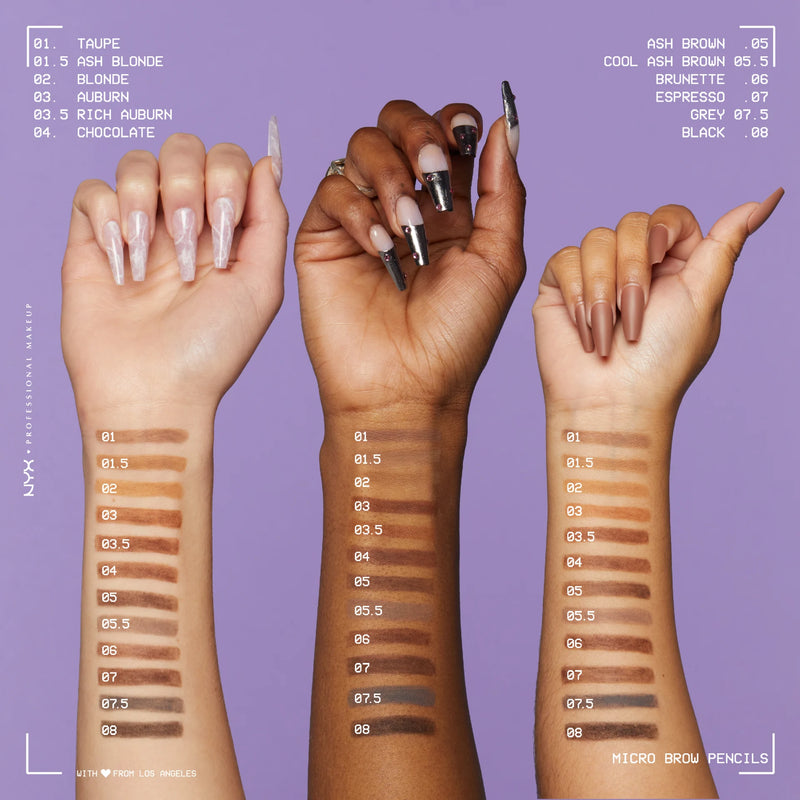 NYX Professional Makeup Micro Brow Pencil Brunette, wenkbrauwpotlood voor een natuurlijke look, foto 3 van 4