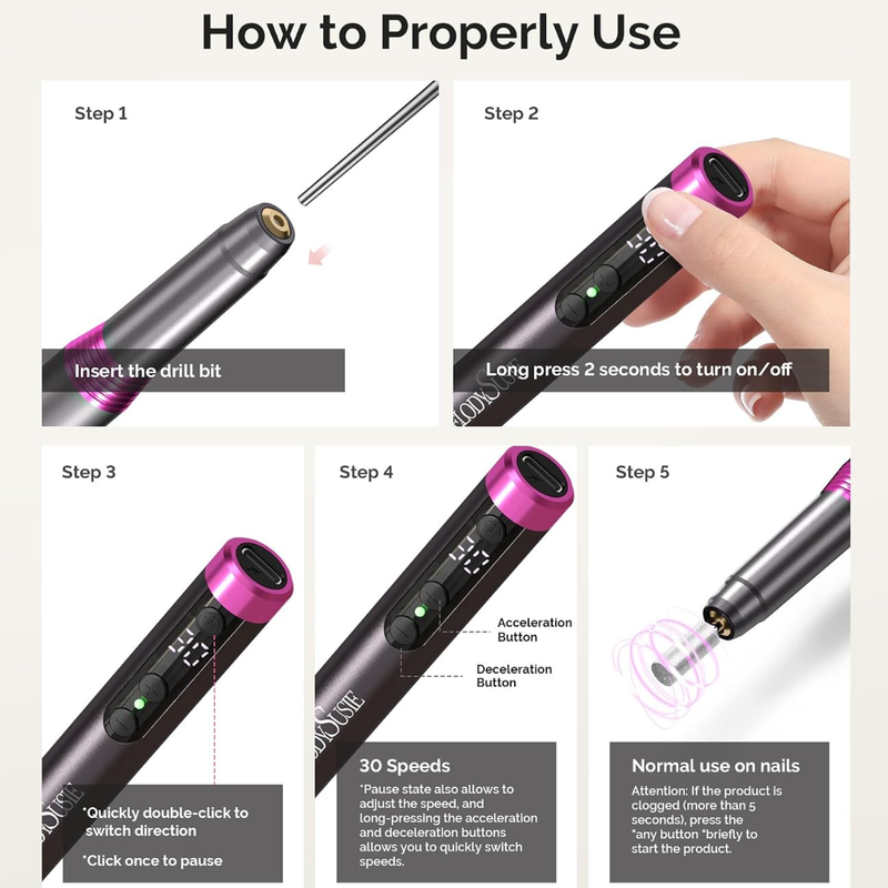 PM170F Nail Drill 30.000RPM Gray