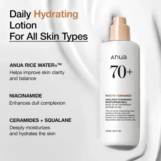 Anua Rice 70 Intensive Moisturizing Milk | shop online at Boozyshop!