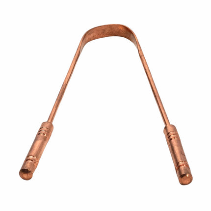 Ayurveda Specialist Luxury Tongue Scraper Pure Copper with 2 Handles, koperen tongschraper met twee handvatten