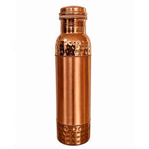 Pure Copper Water Bottle Hammered High Gloss & Matte