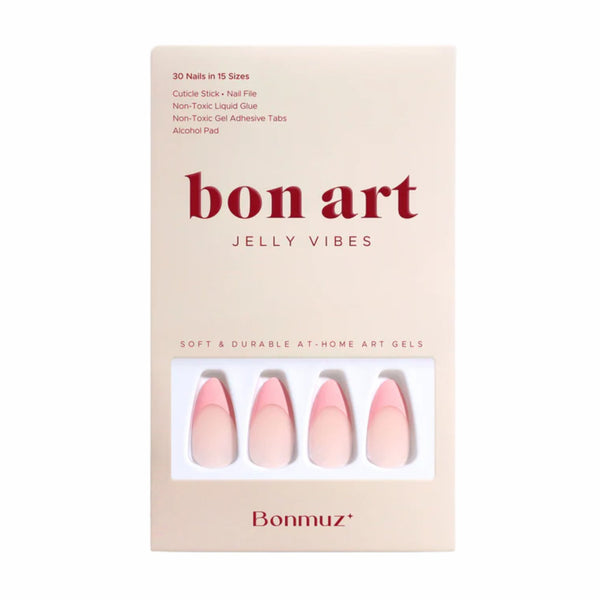 Bonmuz Press-On Nails Barely Pink French