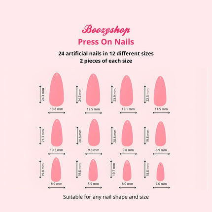 Boozyshop 24 pcs Press On Nails Polka Dots