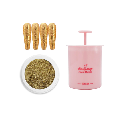 Boozyshop Chrome Bubble Nail Set Gold