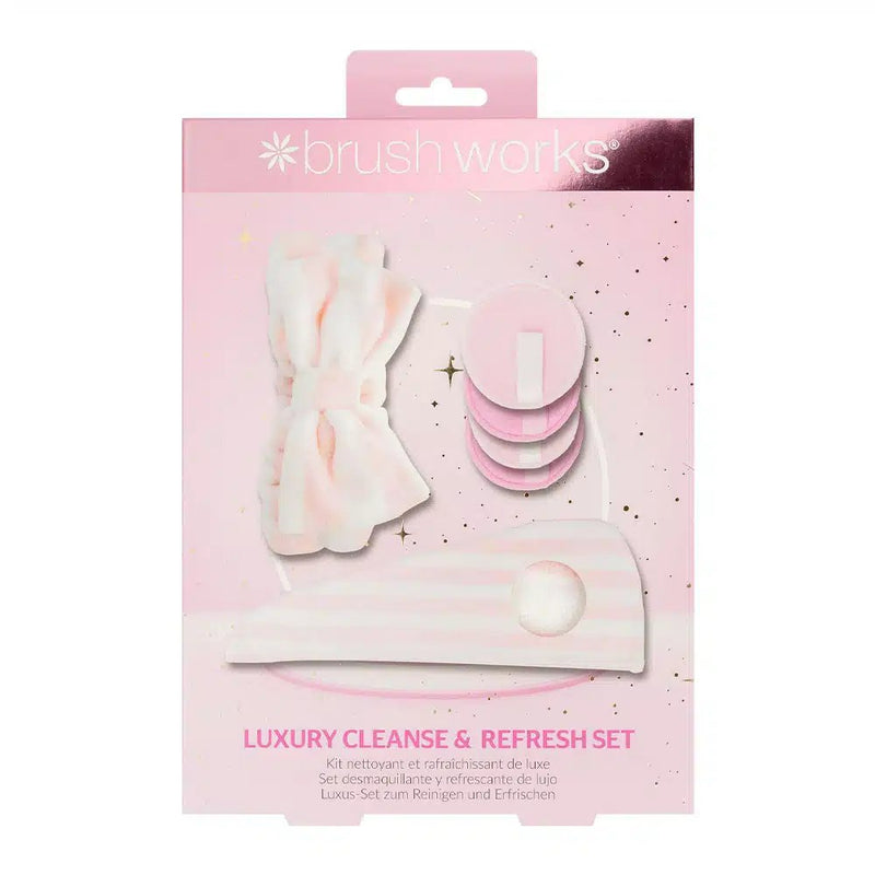 Brushworks Luxury Refresh Set, set met haarband, handdoek en make-up remover pads