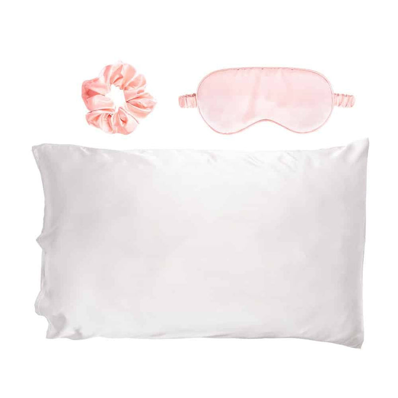 Brushworks Luxury Satin Sleep Set, een set met een slaapmasker, kussensloop en scrunchie