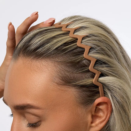 Brushworks Neutral Zig Zag Headbands Set Matte