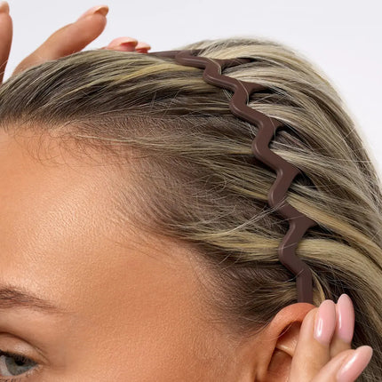 Brushworks Neutral Zig Zag Headbands Set Matte
