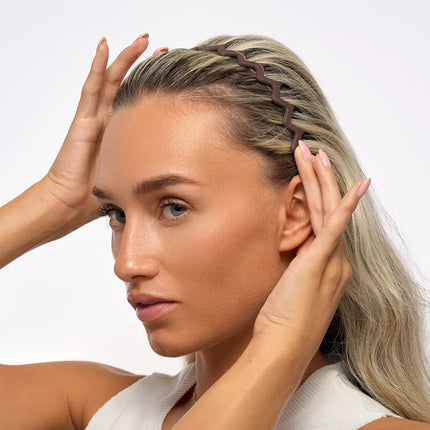 Brushworks Neutral Zig Zag Headbands Set Matte