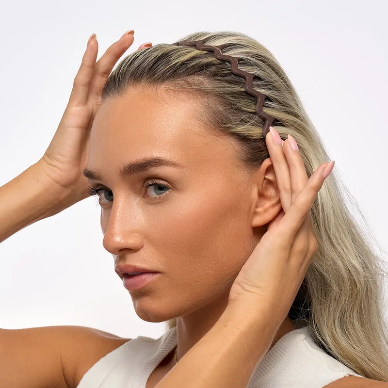 Brushworks Neutral Zig Zag Headbands Set Matte