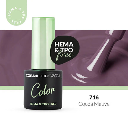 Cosmetics Zone Hypoallergenic Hybrid UV/LED Gel Polish Cocoa Mauve 716