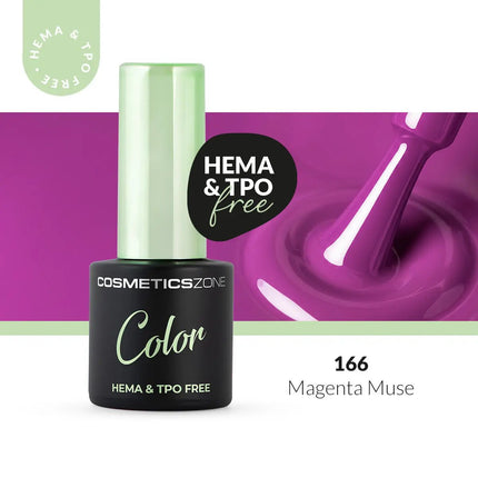 Cosmetics Zone Hypoallergenic Hybrid UV/LED Gel Polish Magenta Muse 166