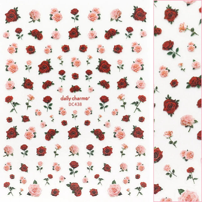 Daily Charme Floral Nail Art Sticker Sweetheart Roses