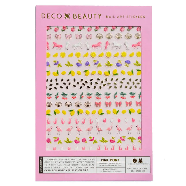 Deco Beauty Nail Art Stickers Pink Pony