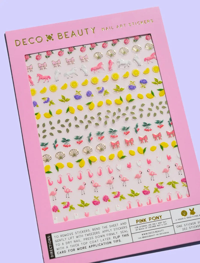 Deco Beauty Nail Art Stickers Pink Pony