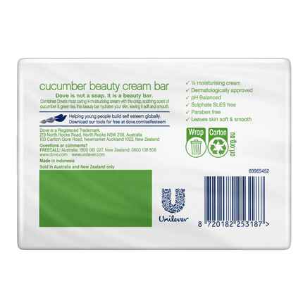 Dove 2-Pack Refreshing Beauty Cream Bar With Cucumber And Green Tea 2 x 90 gr.