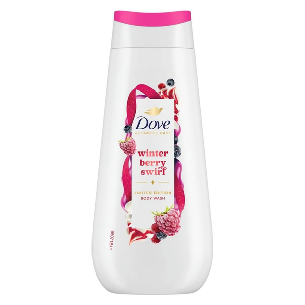Dove Advanced Care Winter Berry Swirl Shower Gel, hydraterende body wash met brossengeur