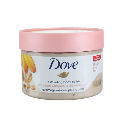 Dove Exfoliating Body Polish Scrub for Silky Skin Oatmeal & Calendula Oil