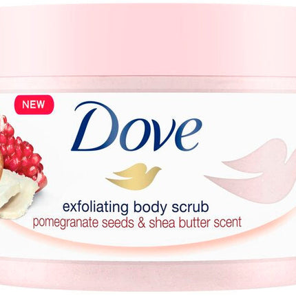 Dove Exfoliating Body Polish Scrub for Silky Soft Skin Pomegranate & Shea Butter