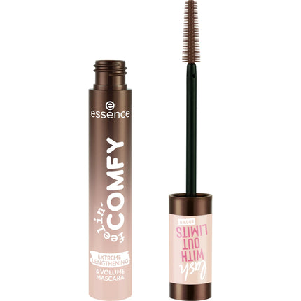Essence Feelin' Comfy Lash Without Limits Hnědá extrémní prodloužení a objem řasenky Cocoon