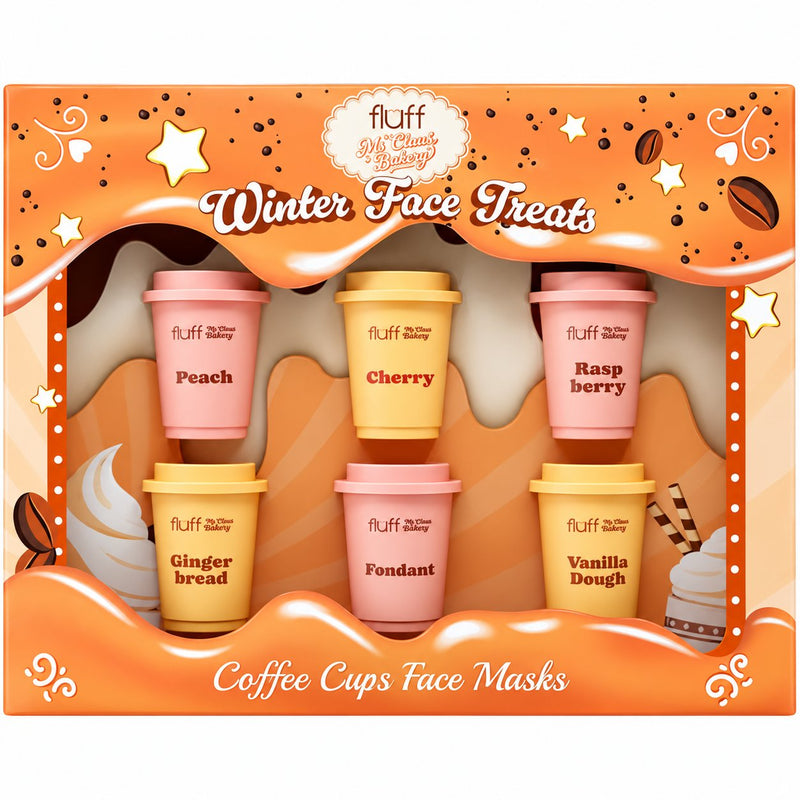 Fluff Ms Claus Bakery Winter Face Treats, set met zes mini gezichtsmaskers