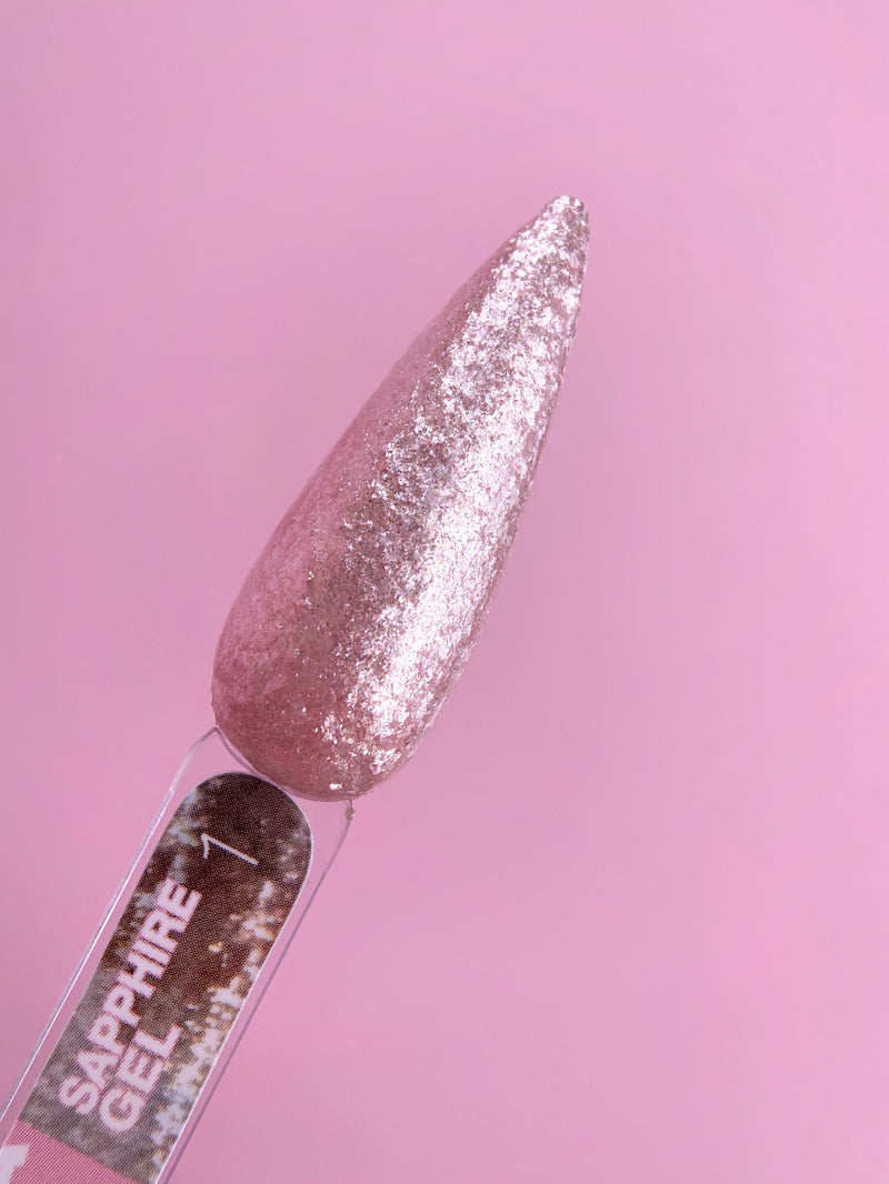 Lunamoon Sapphire Gel Nr1, glitterrijke gellak voor nail art designs