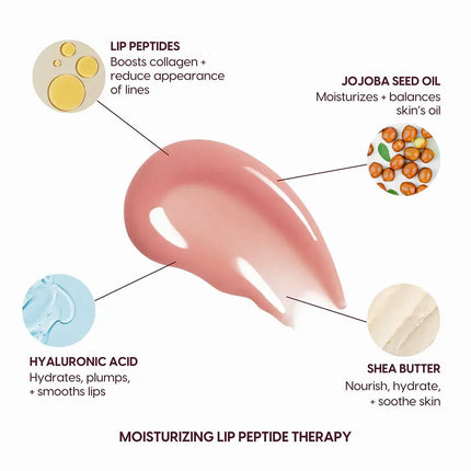 Kara Beauty Lip Syrup Moisturizing Peptide Therapy Deep Rose