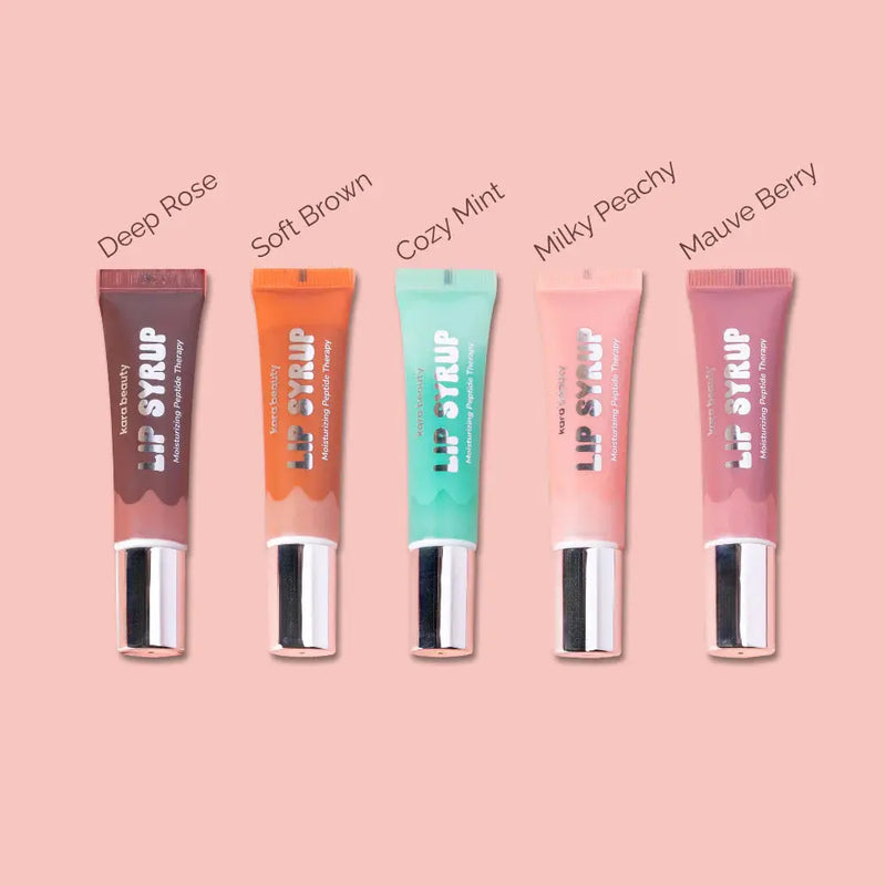 Kara Beauty Lip Syrup Moisturizing Peptide Therapy Milky Peach